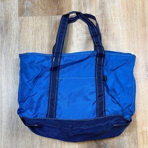 Vintage LL Bean Boat And Tote Nylon Blye Medium Zipper Top Y2K 90s Handbag